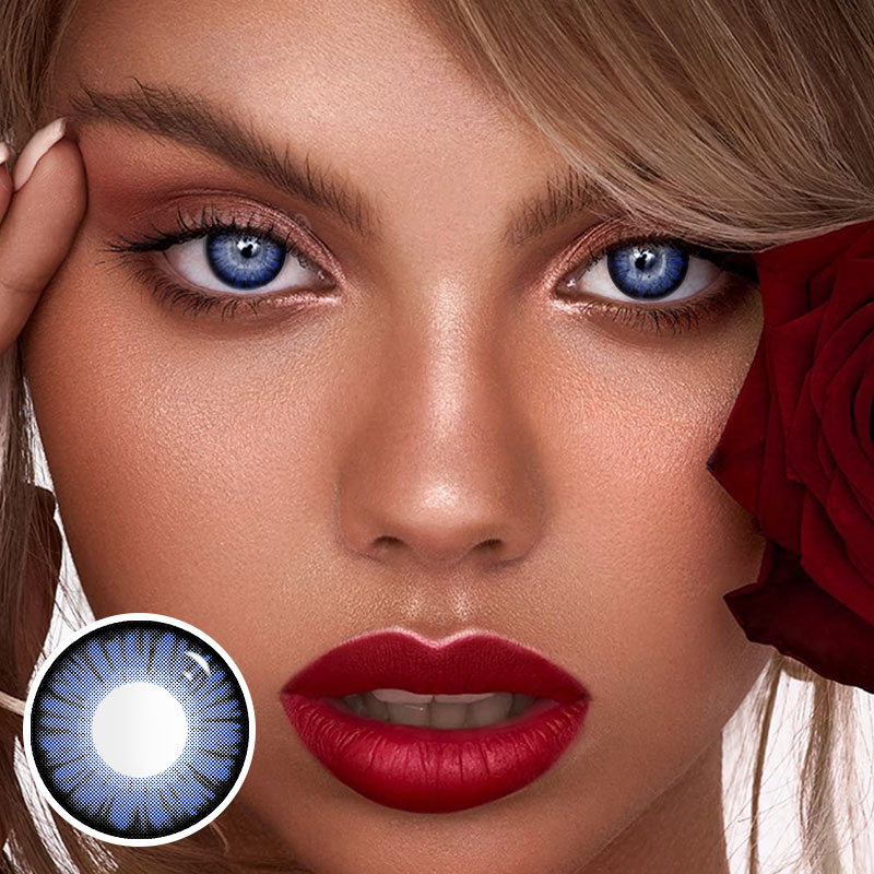 MYEYEBB Miracle Times Deep Blue Prescription Cosplay Colored Contact Lenses-MYEYEBB