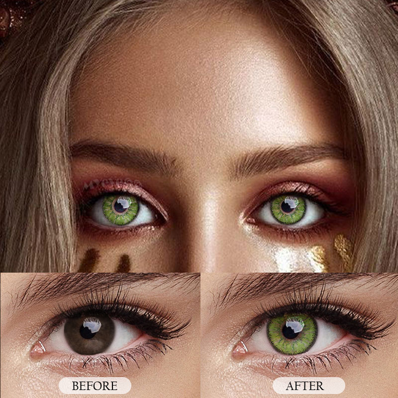 MYEYEBB Magic Hour II Vika Green Prescription Colored Contact Lenses - image 3