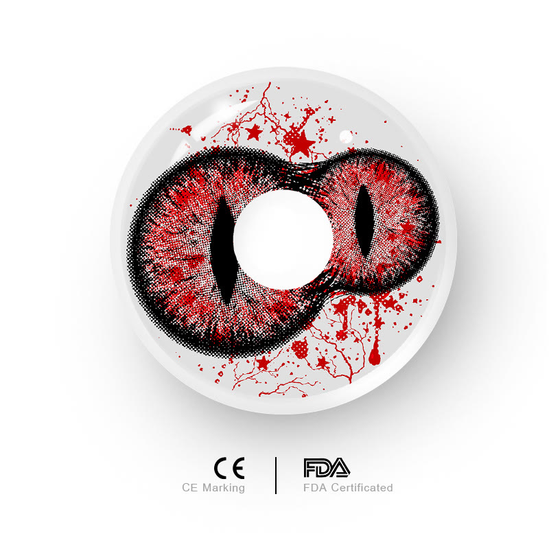 MYEYEBB Twin Inferno Iris Red Cosplay Colored Contact Lenses丨1 Day