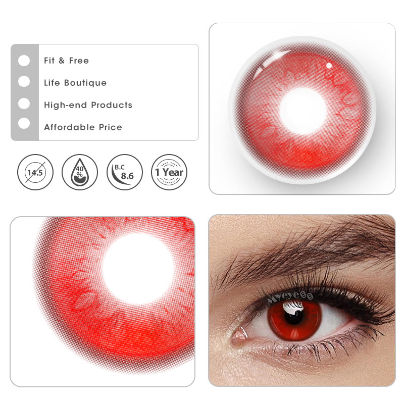 MYEYEBB Blood Moon Red Cosplay Colored Contact Lenses - image 8