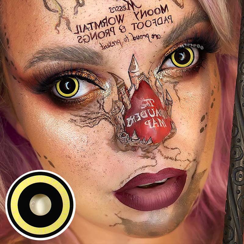 MYEYEBB Nebulos Yellow Cosplay Colored Contact Lenses - image 8