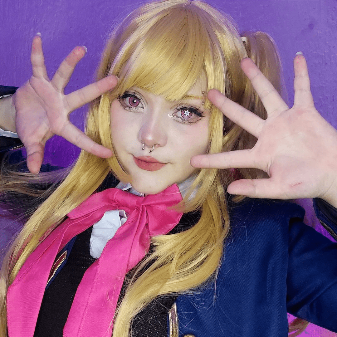 MYEYEBB Blind Ai Hoshino Red Cosplay Colored Contact Lenses-MYEYEBB