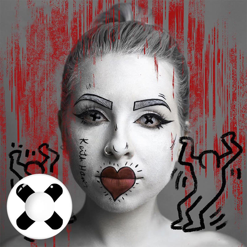 MYEYEBB Black Cross Cosplay Colored Contact Lenses-MYEYEBB