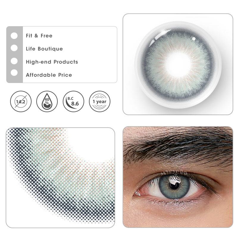 MYEYEBB Deepwater Zone Blue Prescription Men Colored Contact Lenses - image 7