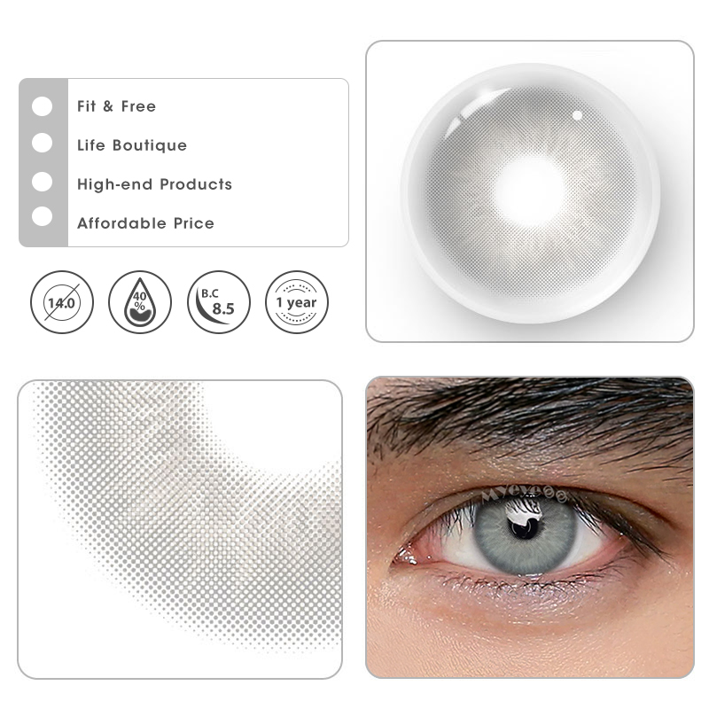 MYEYEBB Sin Grey Prescription Men Colored Contact Lenses - image 6