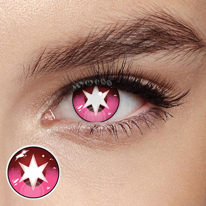 MYEYEBB Blind Ai Hoshino Red Cosplay Colored Contact Lenses-MYEYEBB