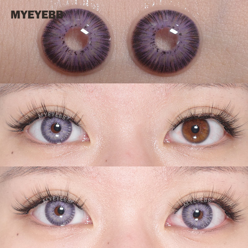 MYEYEBB New York III Violet Prescription Men Colored Contact Lenses