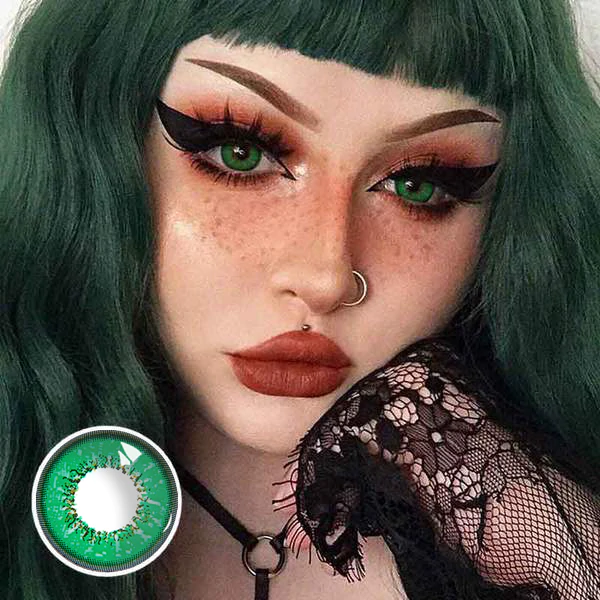 MYEYEBB Genshin Impact Green Prescription Cosplay Colored Contact Lenses  - Green - -8.00 - FB39_GN - image 1