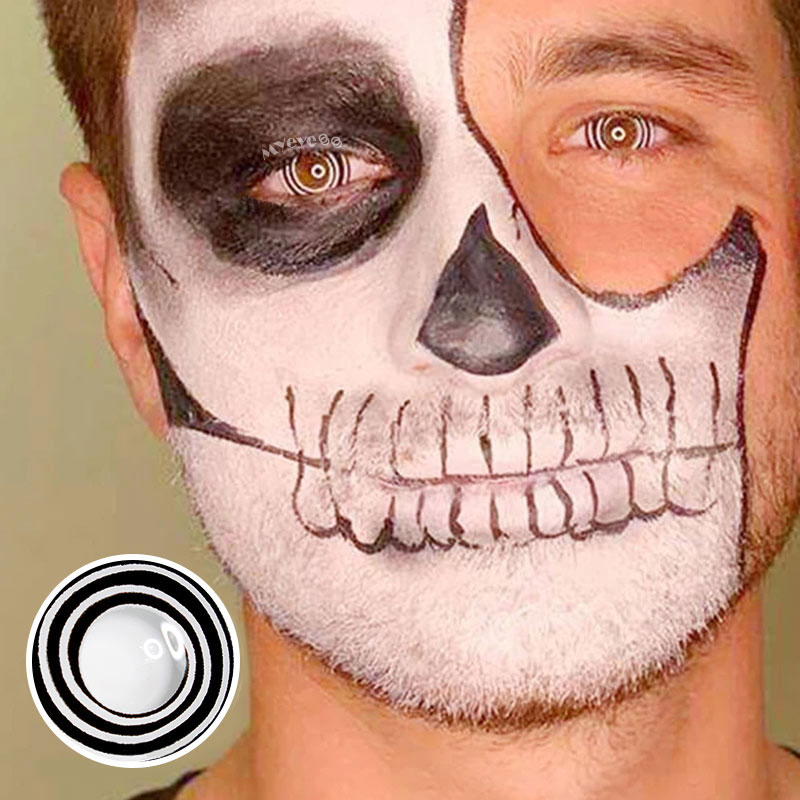 MYEYEBB Black White Spiral Prescription Cosplay Colored Contact Lenses - image 13