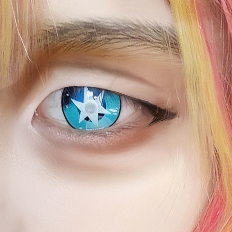 MYEYEBB Blind Aqua Hoshino Blue Cosplay Colored Contact Lenses-MYEYEBB