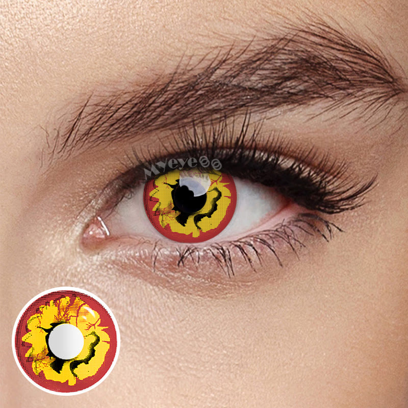 MYEYEBB Bloom Red Prescription Cosplay Colored Contact Lenses -MYEYEBB