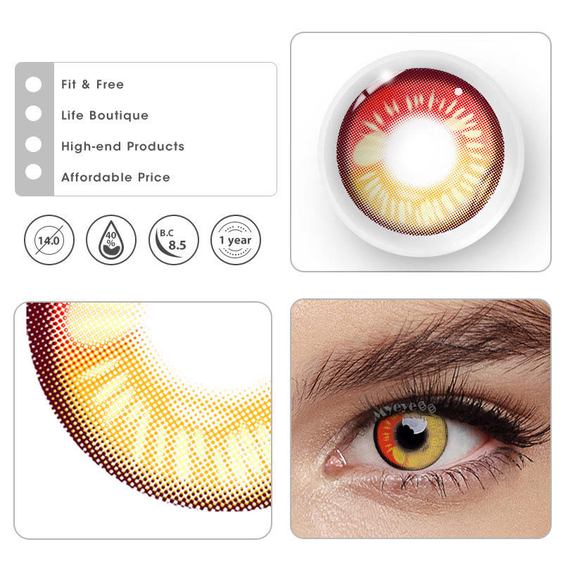 MYEYEBB Anime Tear Red Prescription Cosplay Colored Contact Lenses-MYEYEBB