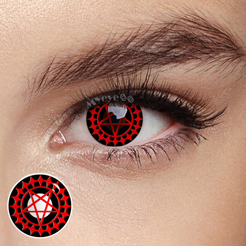 MYEYEBB Blind Ciel's Contract Red & Black Cosplay Colored Contact Lenses - image 4
