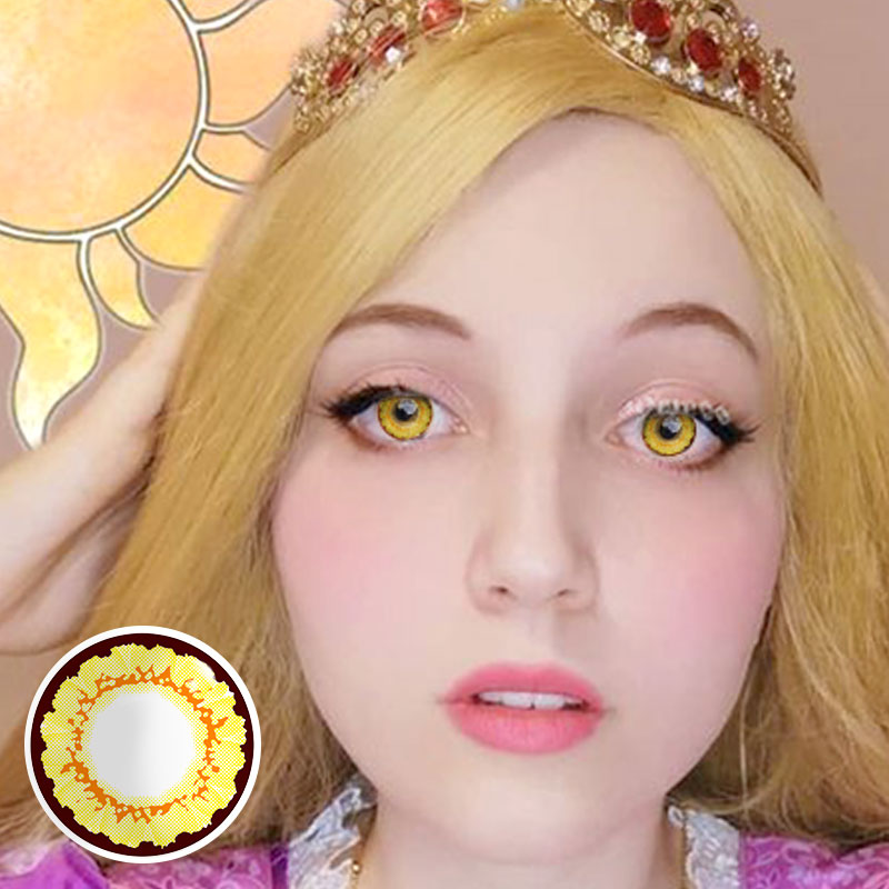 MYEYEBB Sunflower Yellow Brown Prescription Cosplay Colored Contact Lenses-MYEYEBB