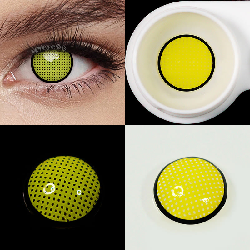 MYEYEBB Blind Yellow Manson Mesh Cosplay Colored Contact Lenses-MYEYEBB