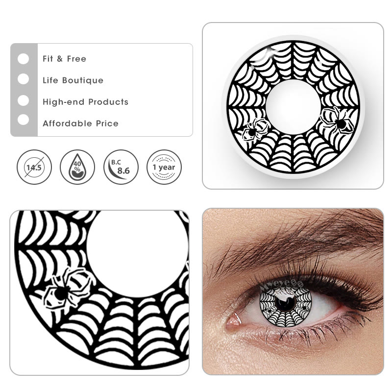 MYEYEBB Spider Web White Cosplay Colored Contact Lenses -MYEYEBB