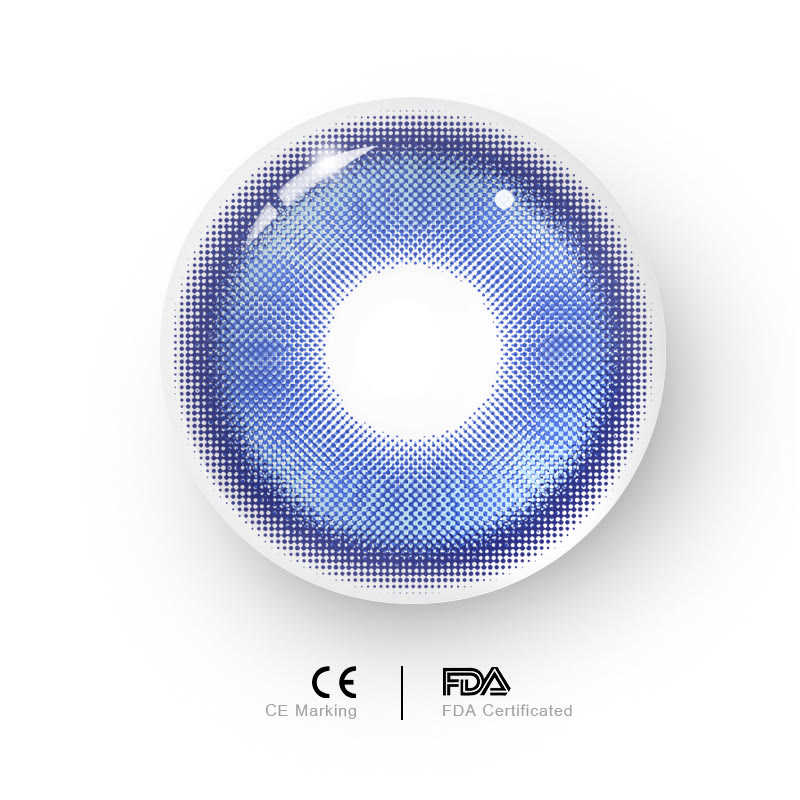 MYEYEBB Magic Coral Brilliant Blue Prescription Colored Contact Lenses - image 5