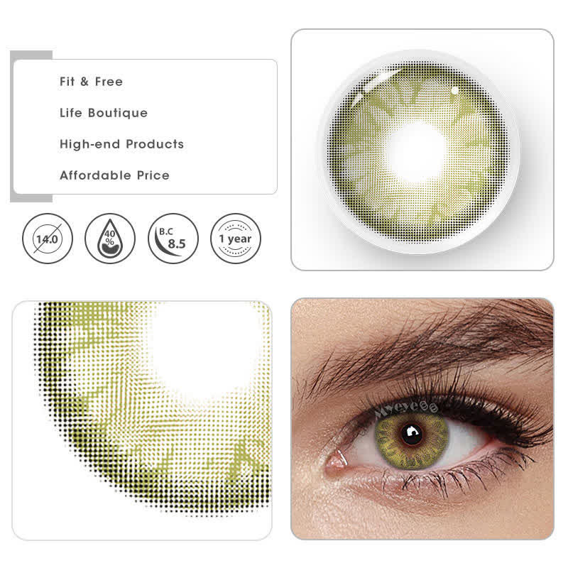 MYEYEBB Gem Tequila Yellow Brown Prescription Colored Contact Lenses - image 8