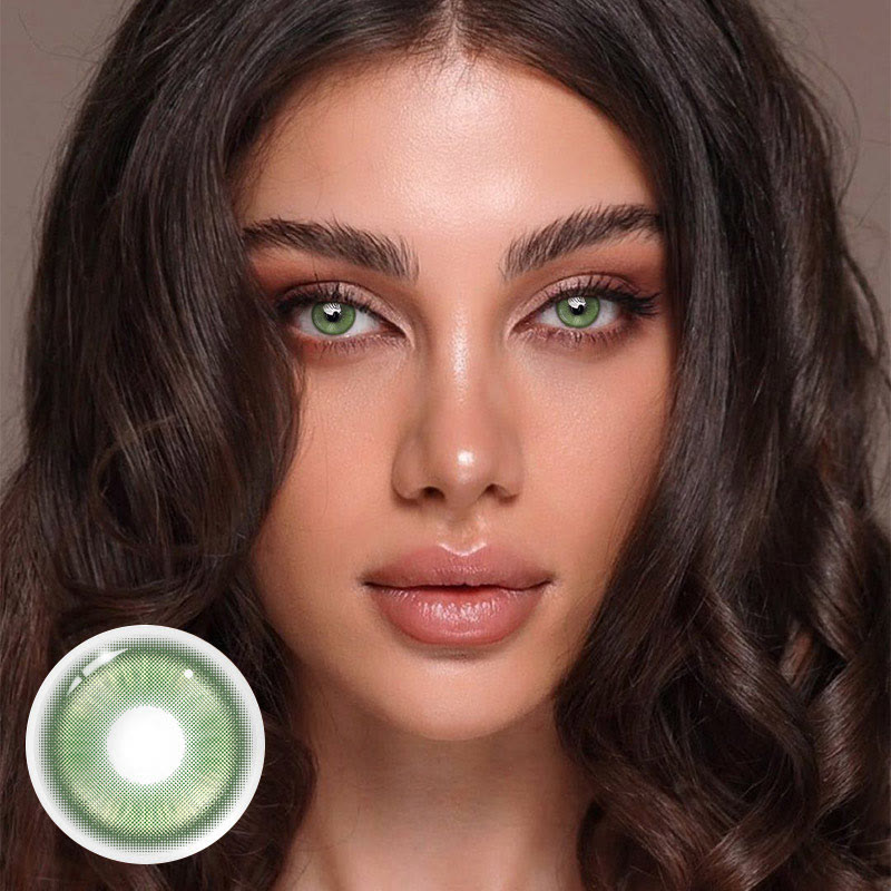 MYEYEBB Magic Coral Green Prescription Colored Contact Lenses
