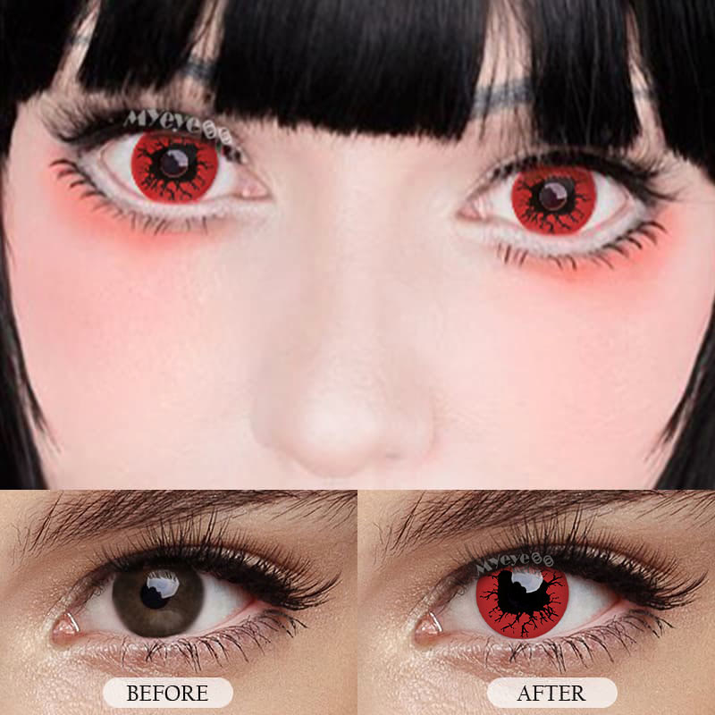 MYEYEBB Bloody Eye Red Prescription Cosplay Colored Contact Lenses  - image 4
