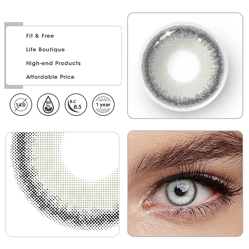 MYEYEBB Fox's Eye Grey Prescription Colored Contact Lenses - image 5