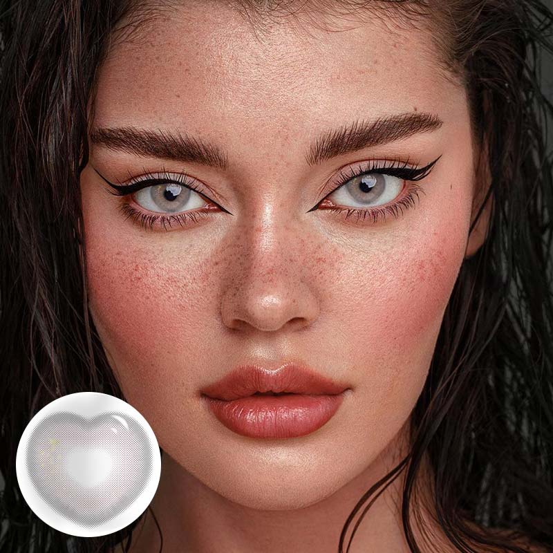 MYEYEBB Tiktok Sweet Heart Grey Prescription Colored Contact Lenses - image 2