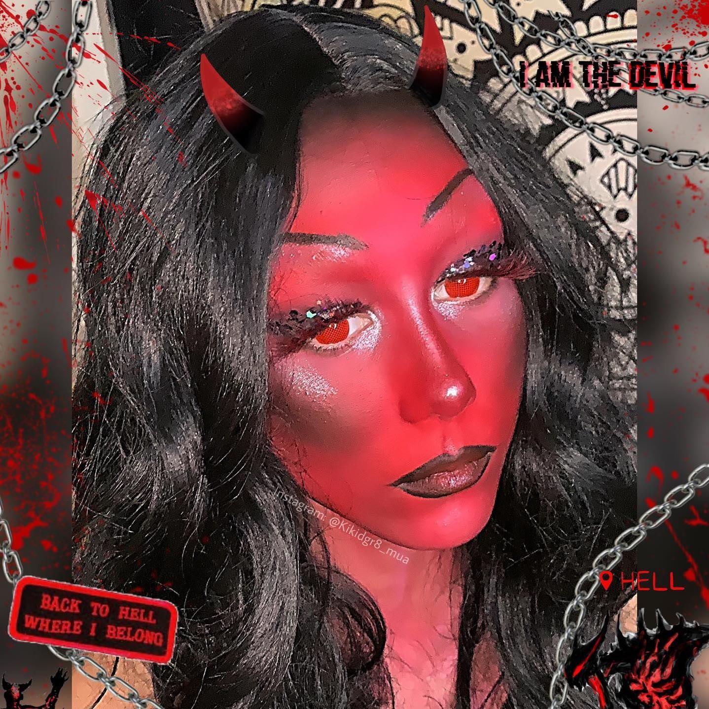 MYEYEBB Blind Red Mesh Cosplay Colored Contact Lenses-MYEYEBB