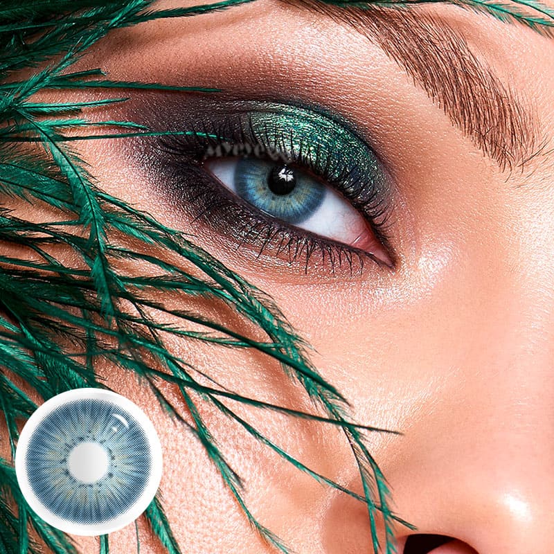 アイブルーム MYEYEBB New York III Blue Prescription Colored Contact Lenses