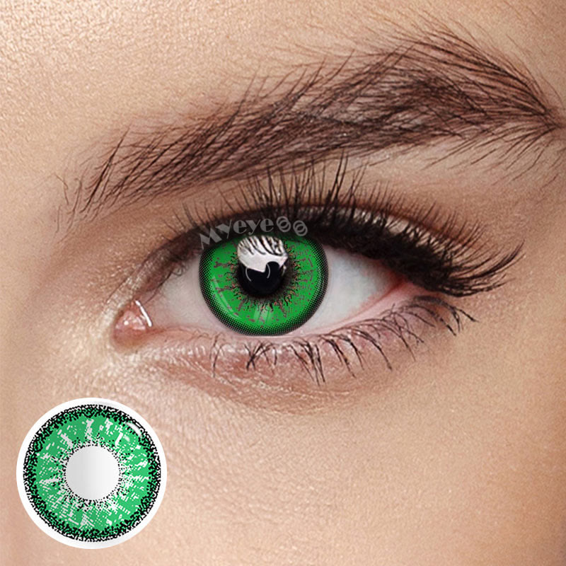 MYEYEBB Genshin Impact Green Prescription Cosplay Colored Contact Lenses - image 3