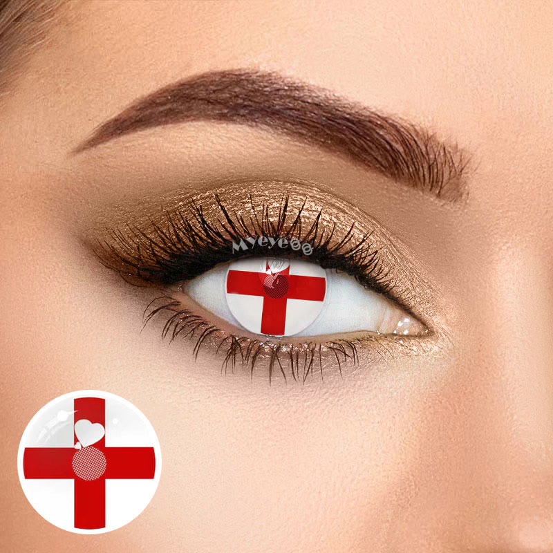 MYEYEBB Blind Red Cross Cosplay Colored Contact Lenses-MYEYEBB