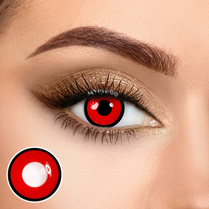 MYEYEBB Manson Red Prescription Cosplay Colored Contact Lenses - Manson Red - -8.00 - RY127 - image 1