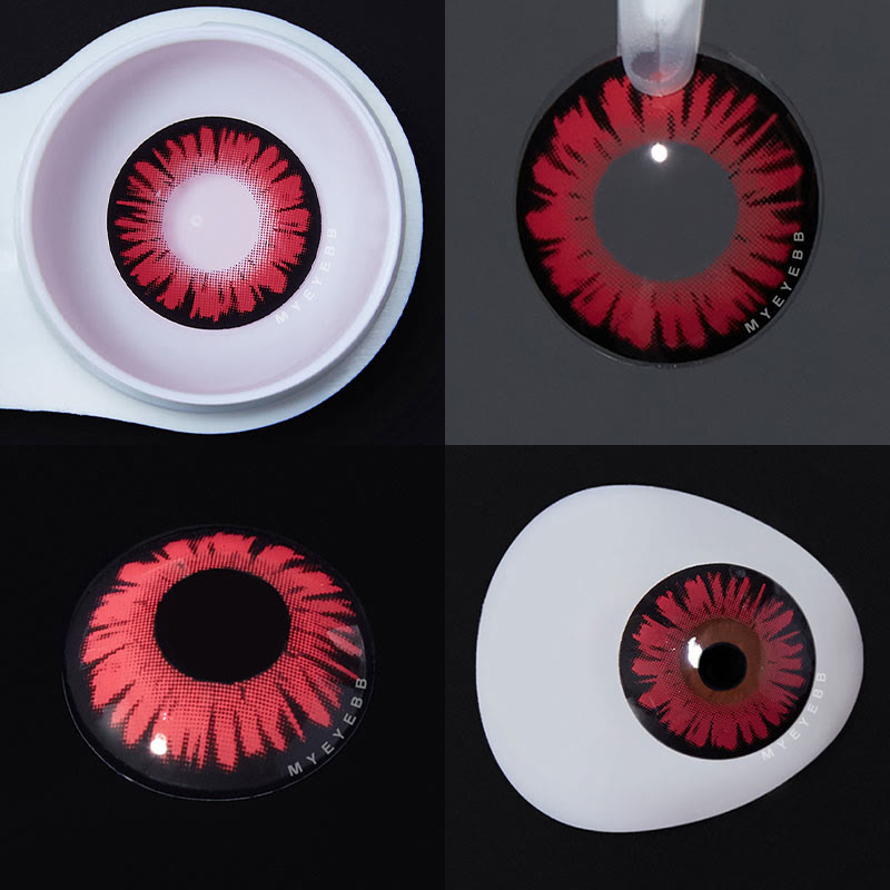 MYEYEBB Miracle Times Rose Red Prescription Cosplay Colored Contact Lenses - image 4