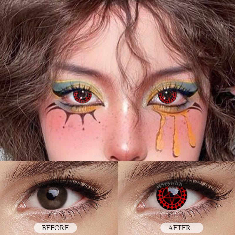 MYEYEBB Blind Ciel's Contract Red & Black Cosplay Colored Contact Lenses - image 6