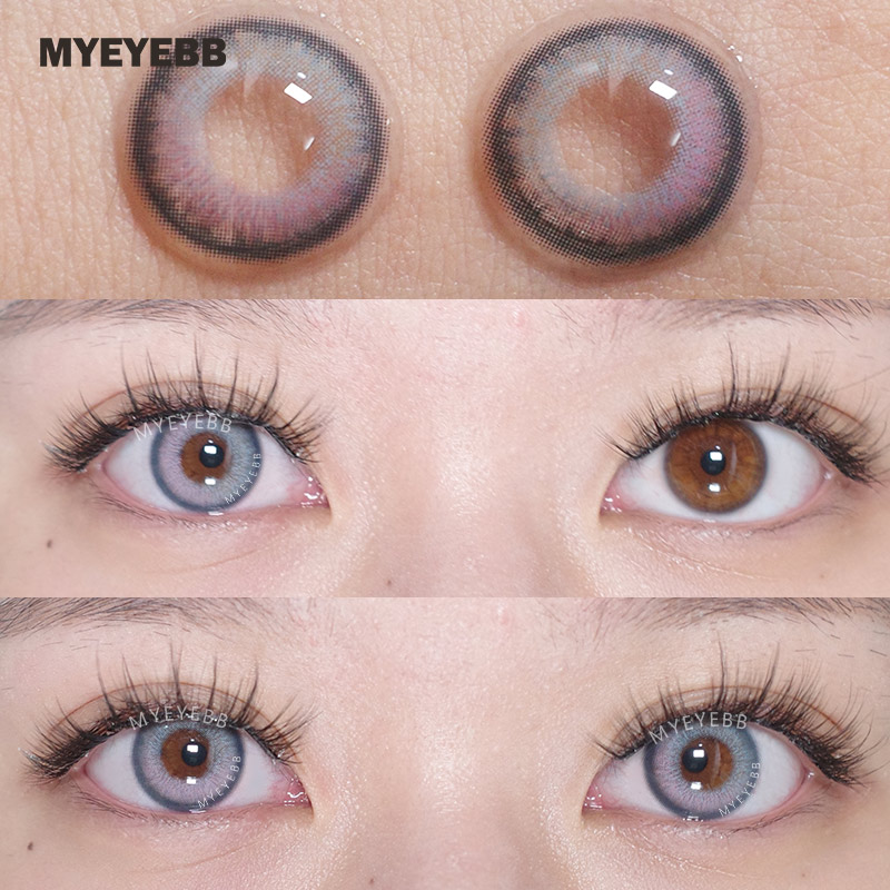 MYEYEBB Urban Blue Pink Prescription Colored Contact Lenses - image 2
