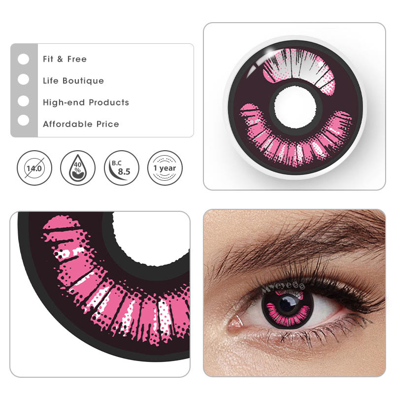 MYEYEBB Demon Slayer Prescription Cosplay Colored Contact Lenses -MYEYEBB