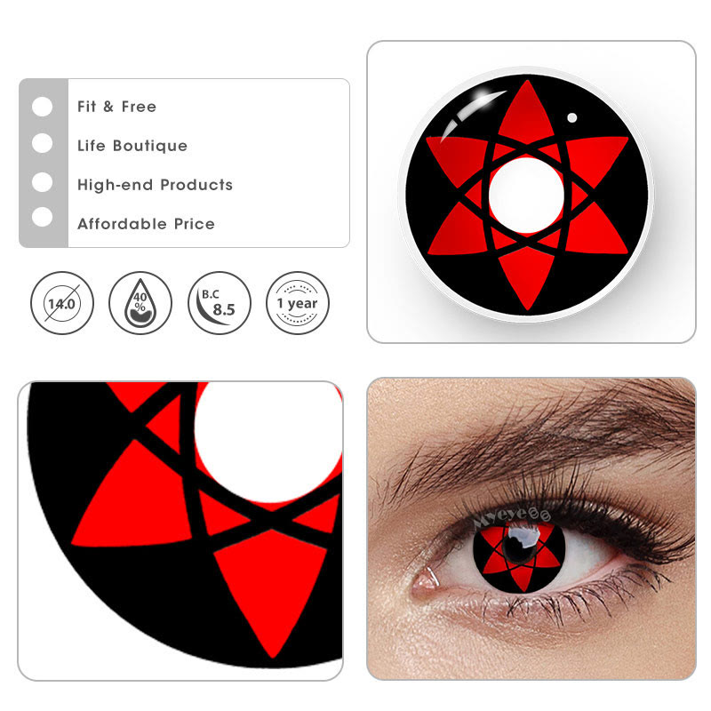 MYEYEBB Sasuke Mangekyou Sharingan Narut Cosplay Colored Contact Lenses-MYEYEBB