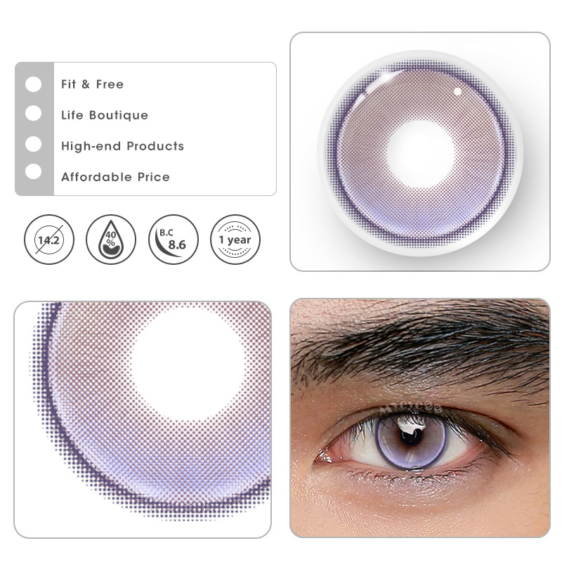 MYEYEBB Future World Violet Prescription Men Colored Contact Lenses - image 3