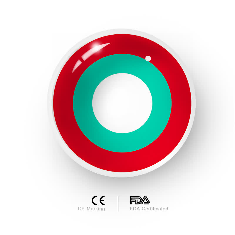 MYEYEBB Block Red & Green Prescription Cosplay Colored Contact Lenses-MYEYEBB