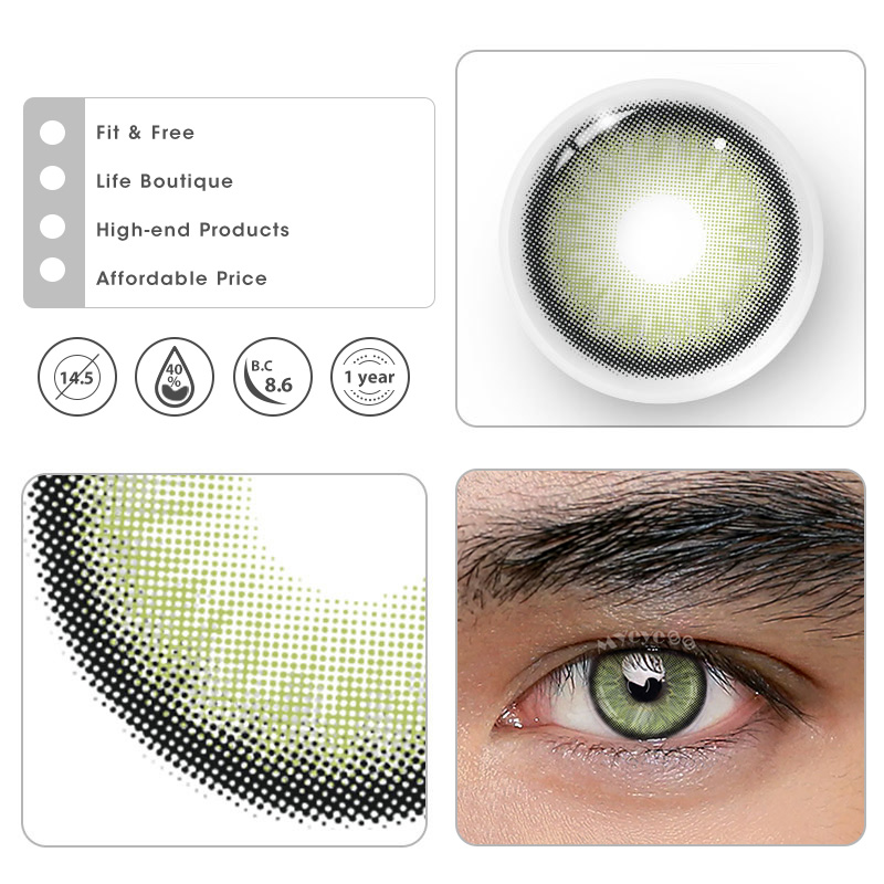 MYEYEBB Norko Green Prescription Men Colored Contact Lenses - image 9