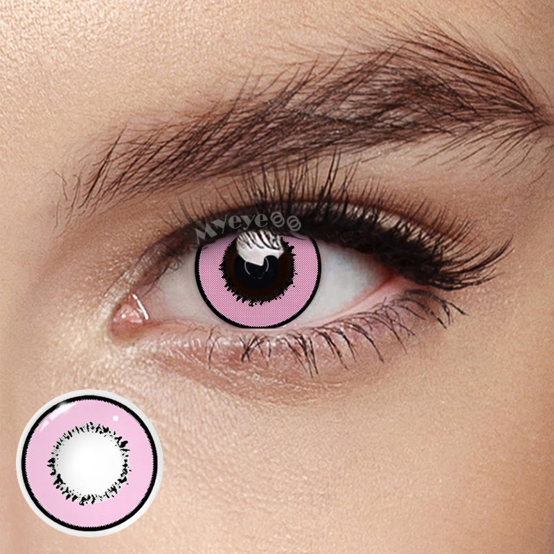 MYEYEBB Elements Pink Prescription Cosplay Colored Contact Lenses -MYEYEBB