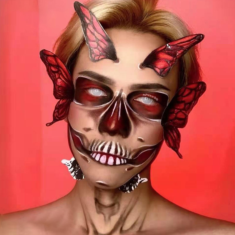 MYEYEBB Blind White Mesh Cosplay Colored Contact Lenses-MYEYEBB