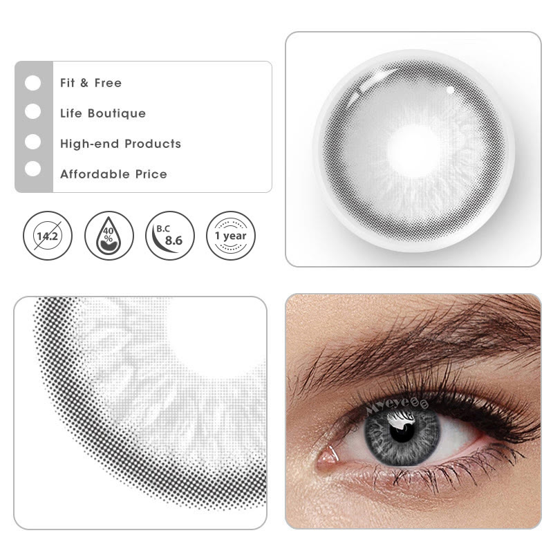 MYEYEBB Nordic DNA Grey Prescription Colored Contact Lenses