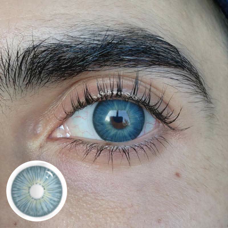MYEYEBB New York II Appeal Blue Prescription Men Colored Contact Lenses-MYEYEBB
