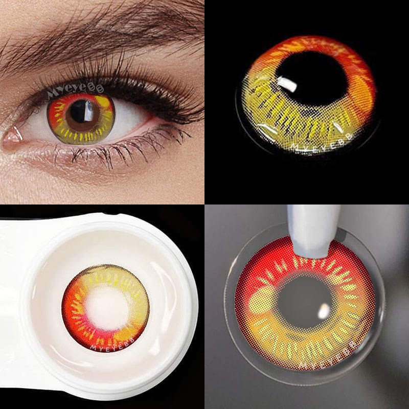 MYEYEBB Anime Tear Red Prescription Cosplay Colored Contact Lenses-MYEYEBB
