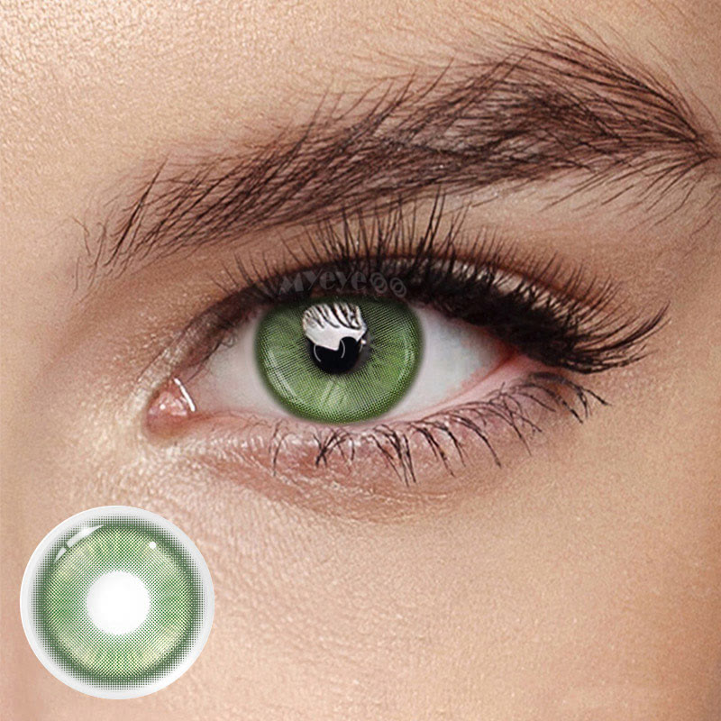 MYEYEBB Magic Coral Green Prescription Colored Contact Lenses