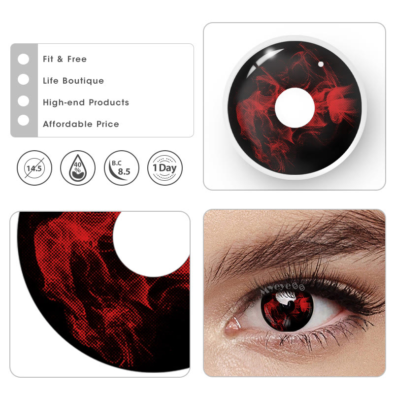 MYEYEBB Blood Black Prescription Cosplay Colored Contact Lenses | 1 Day - image 7