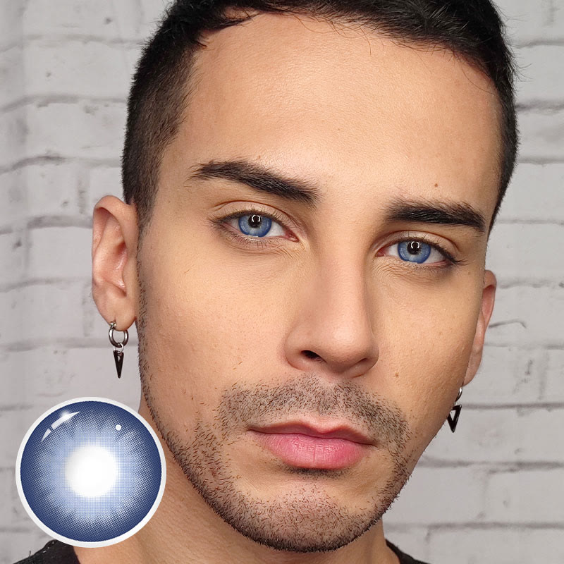 MYEYEBB Dolly Blue Prescription Men Colored Contact Lenses - image 2