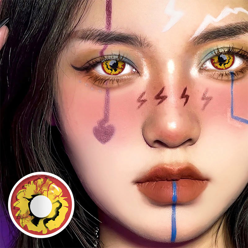 MYEYEBB Bloom Red Prescription Cosplay Colored Contact Lenses  - image 2