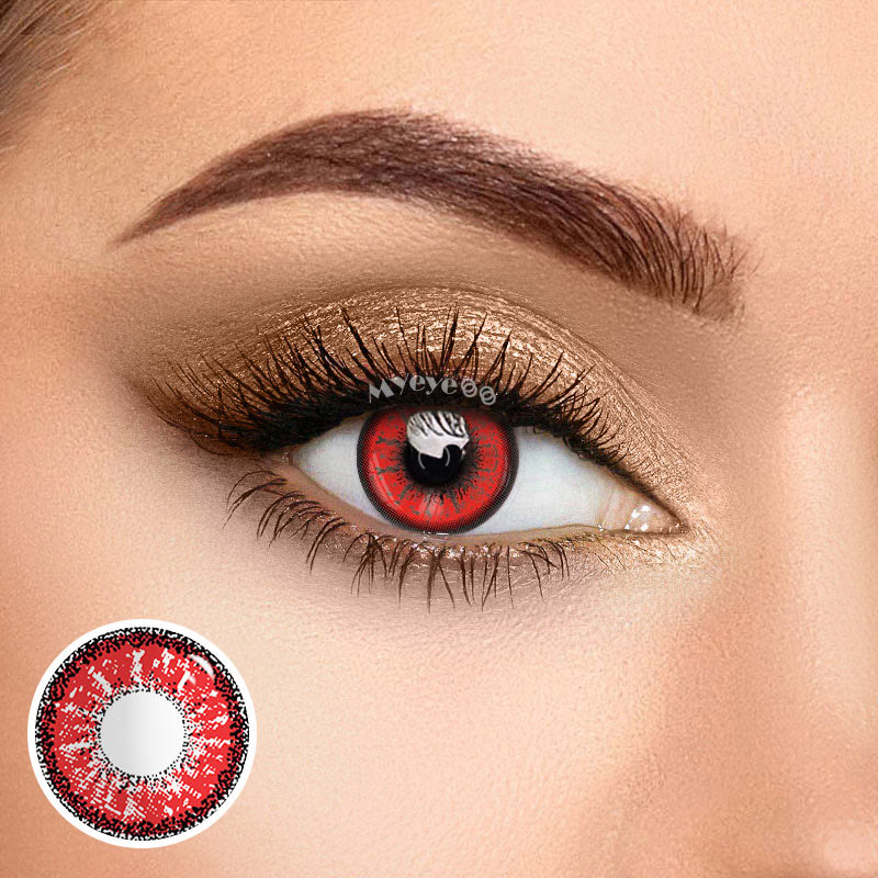 MYEYEBB Red Prescription Cosplay Colored Contact Lenses - image 9