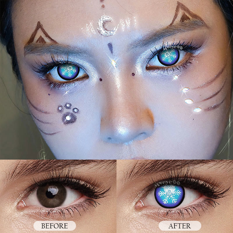 MYEYEBB Blind Snowflake Cosplay Colored Contact Lenses-MYEYEBB
